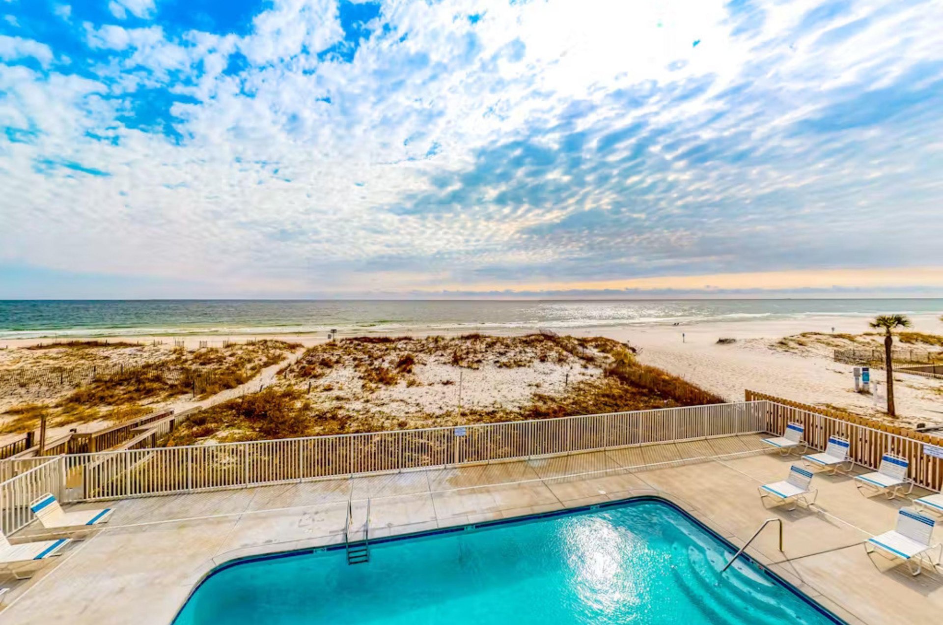 Enjoy stunning water views from a private balcony