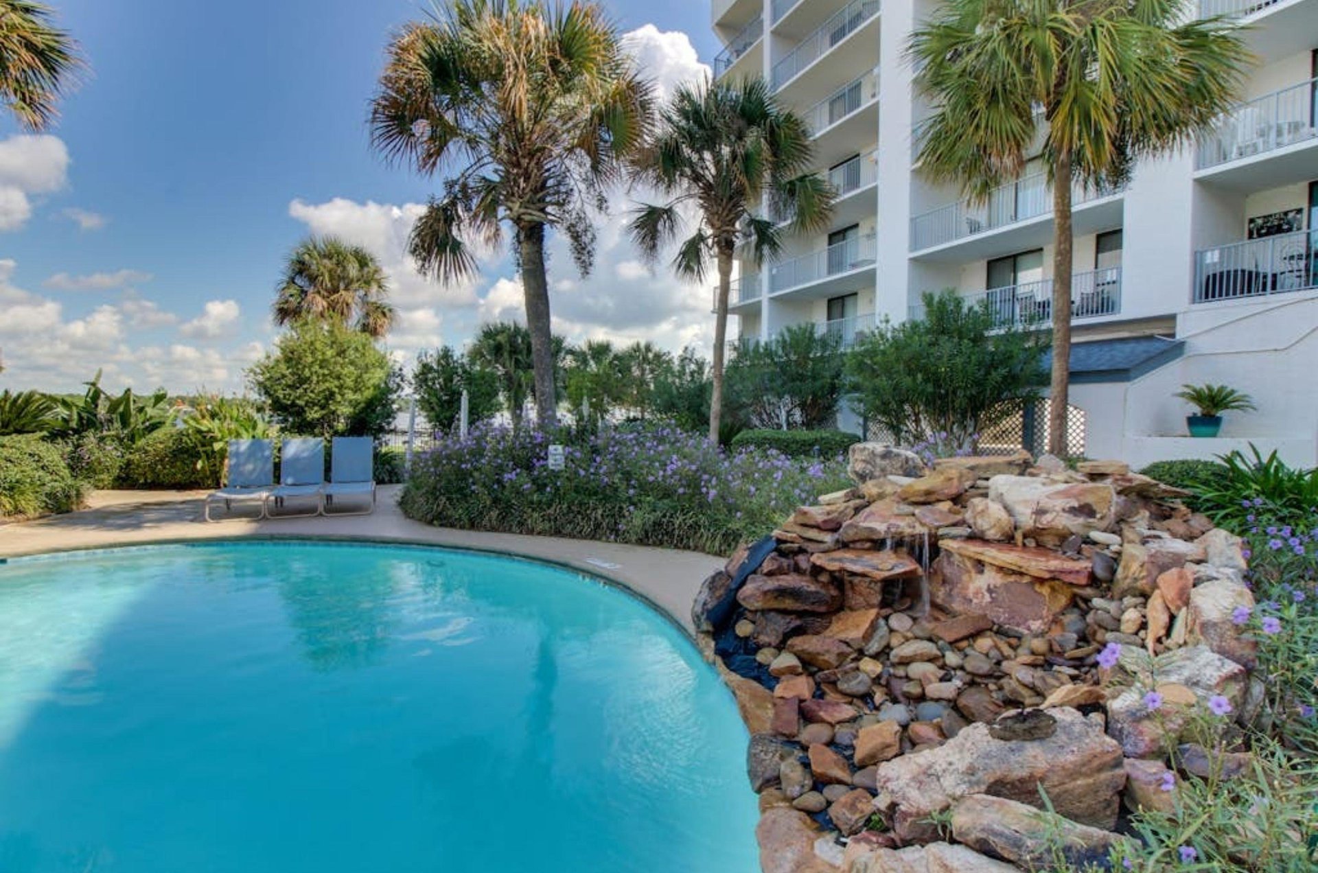 Take a break from the salty Gulf with the tropical outdoor pool
