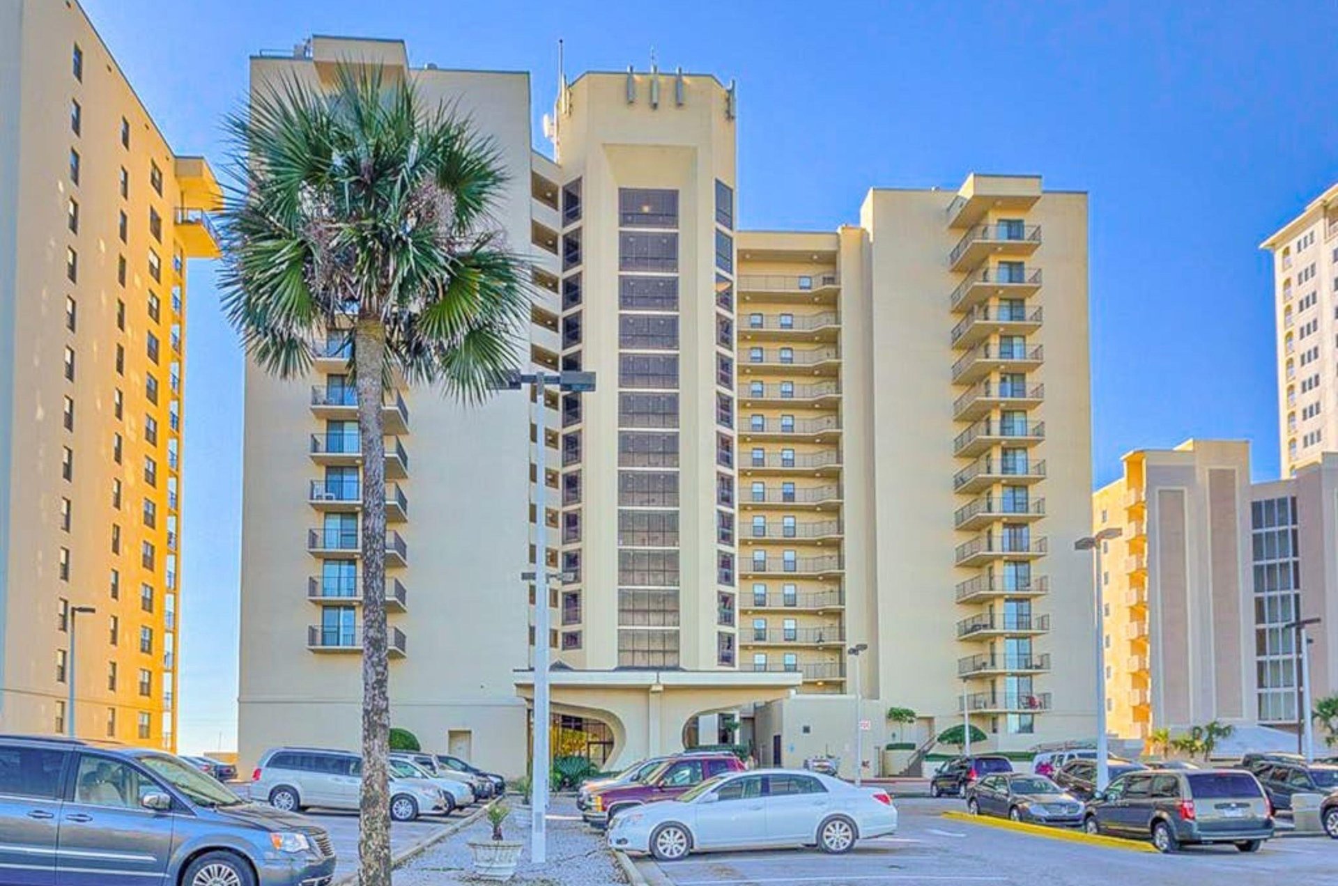 View from the parking lot of Phoenix I in Orange Beach Alabama