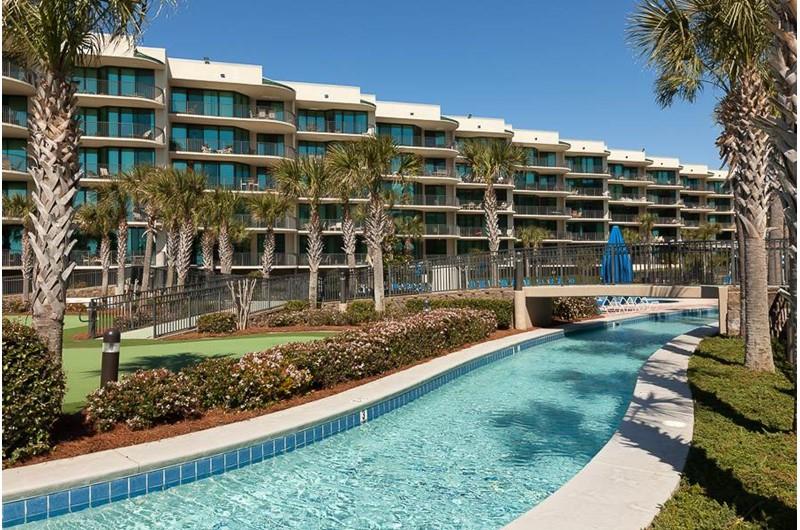 The whole family will enjoy floating down the lazy river at Phoenix on the Bay in Orange Beach AL