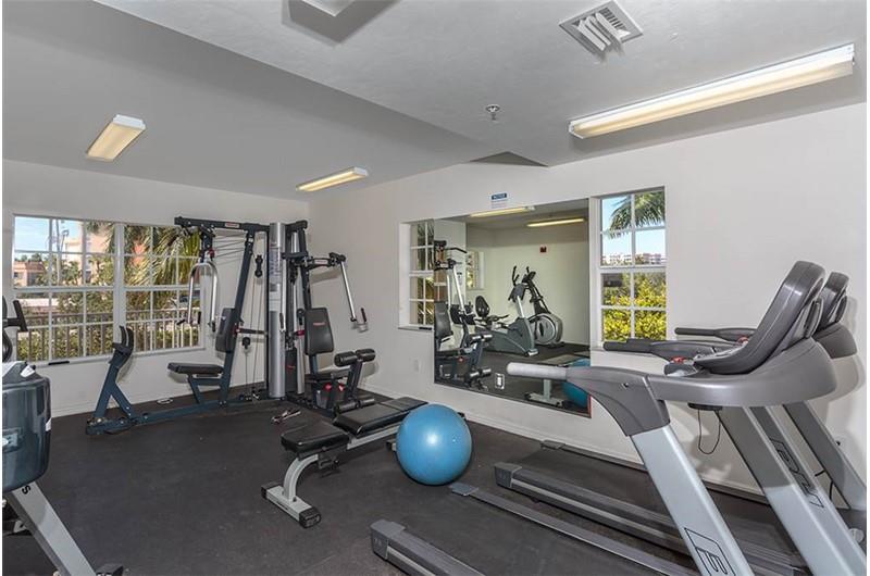 Work out in the gym at Bella Lago in Fort Myers Beach Florida