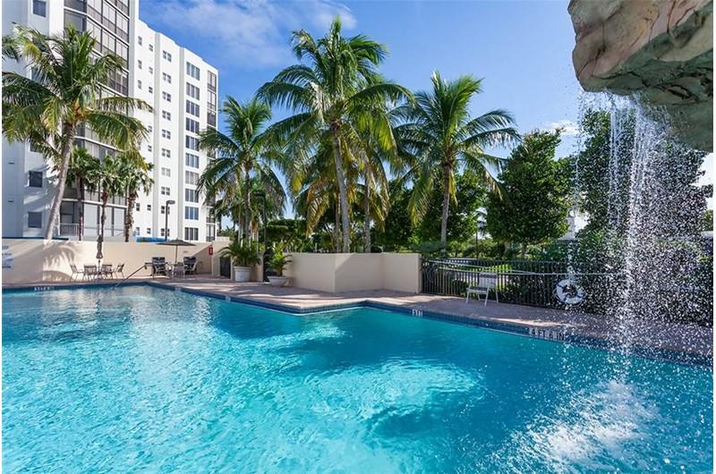 Waterfall pool at Waterside in Fort Myers Beach Florida