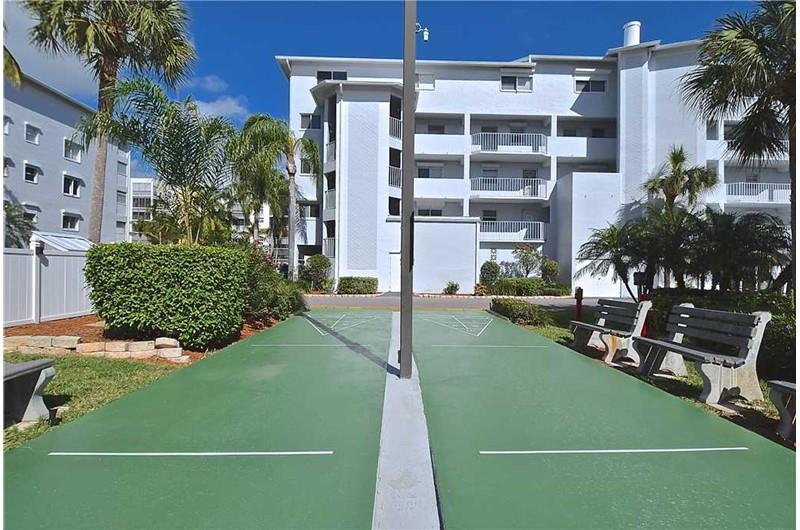 Enjoy a game of shuffleboard at Royal Pelican in Ft. Myers Beach Florida