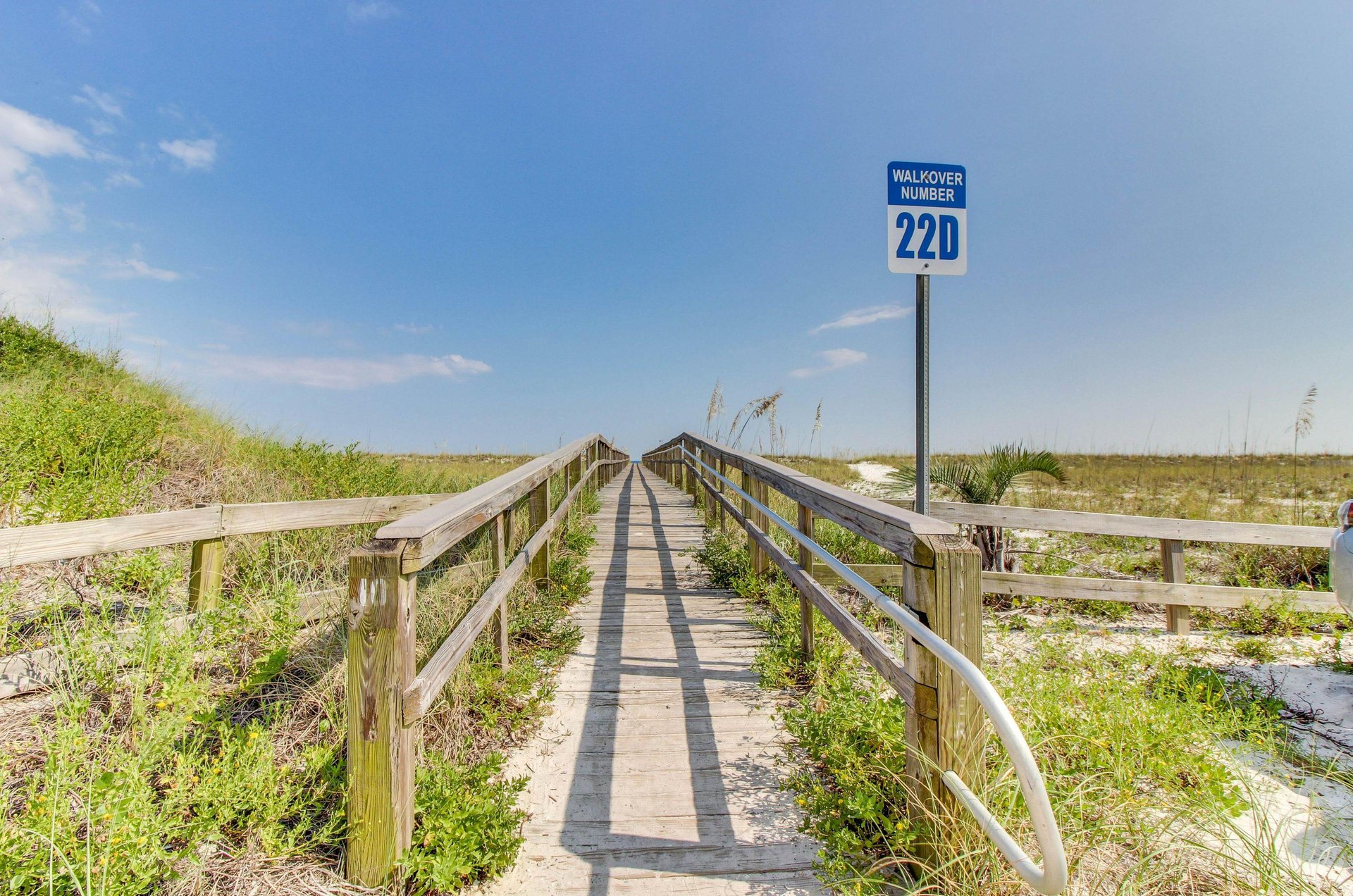 Boardwalk leading to the Gulf of Mexico across the street from Treehouse Townhomes
