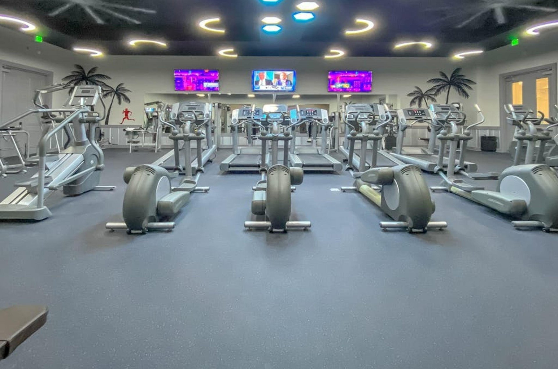 The large 24hour fitness center at the Palms of Destin in Destin Florida