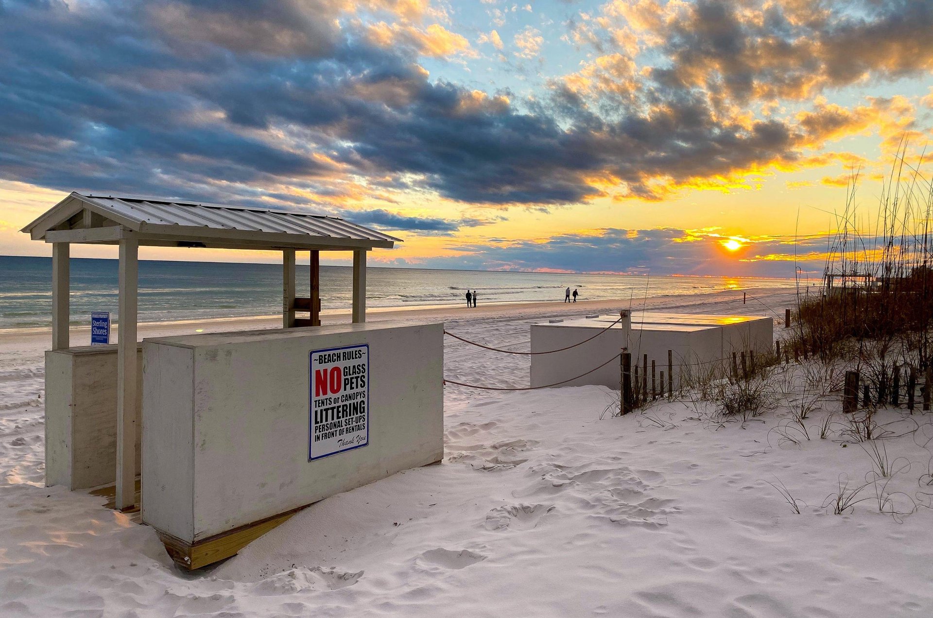 Rules for the nearby beach.