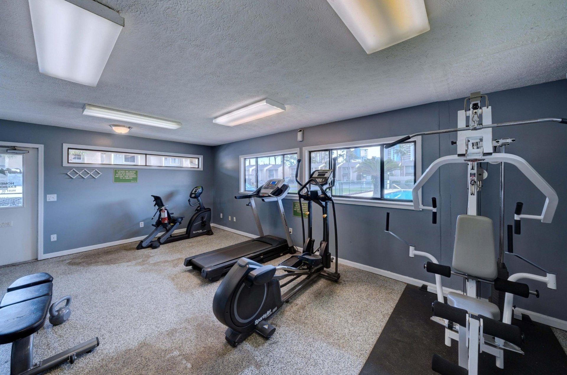 The gym at Gulf Highlands in Panama City Beach, Florida