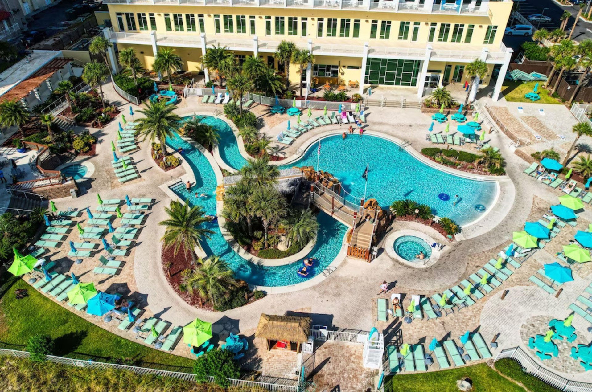Float down the lazy river in the spacious outdoor pool