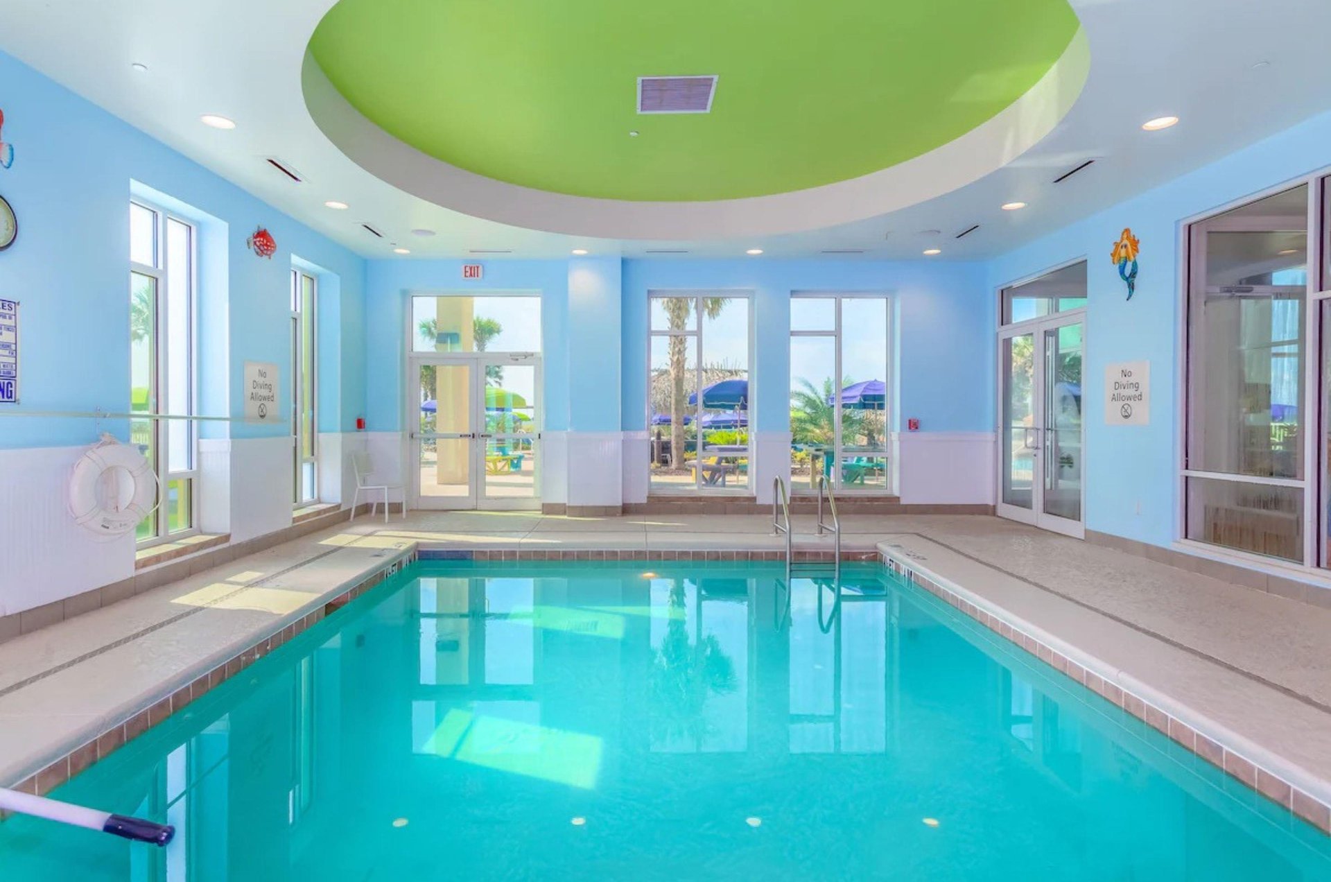 Take a dip in the indoor swimming pool