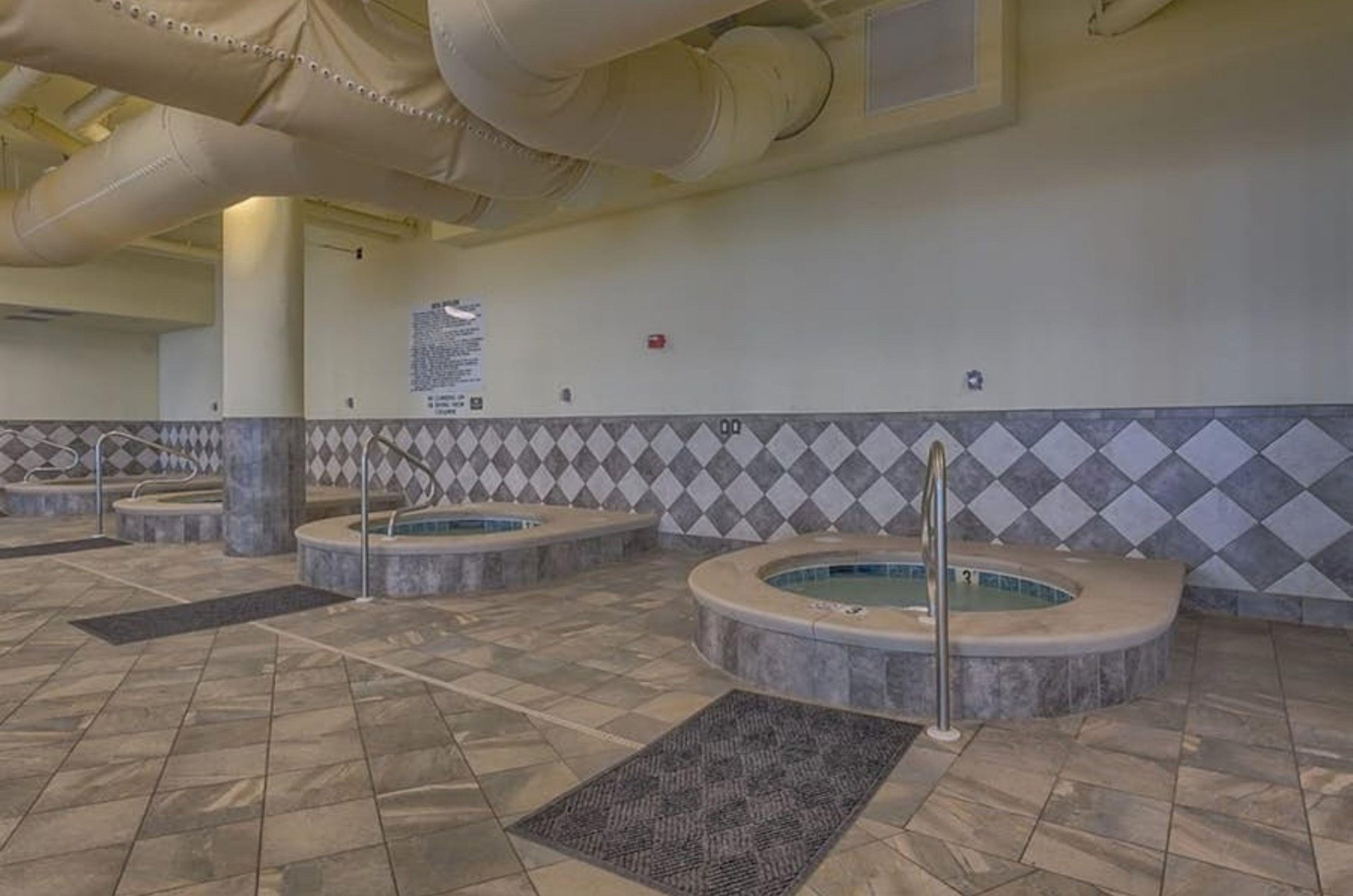 The indoor hot tubs at Phoenix West II in Orange Beach Alabama