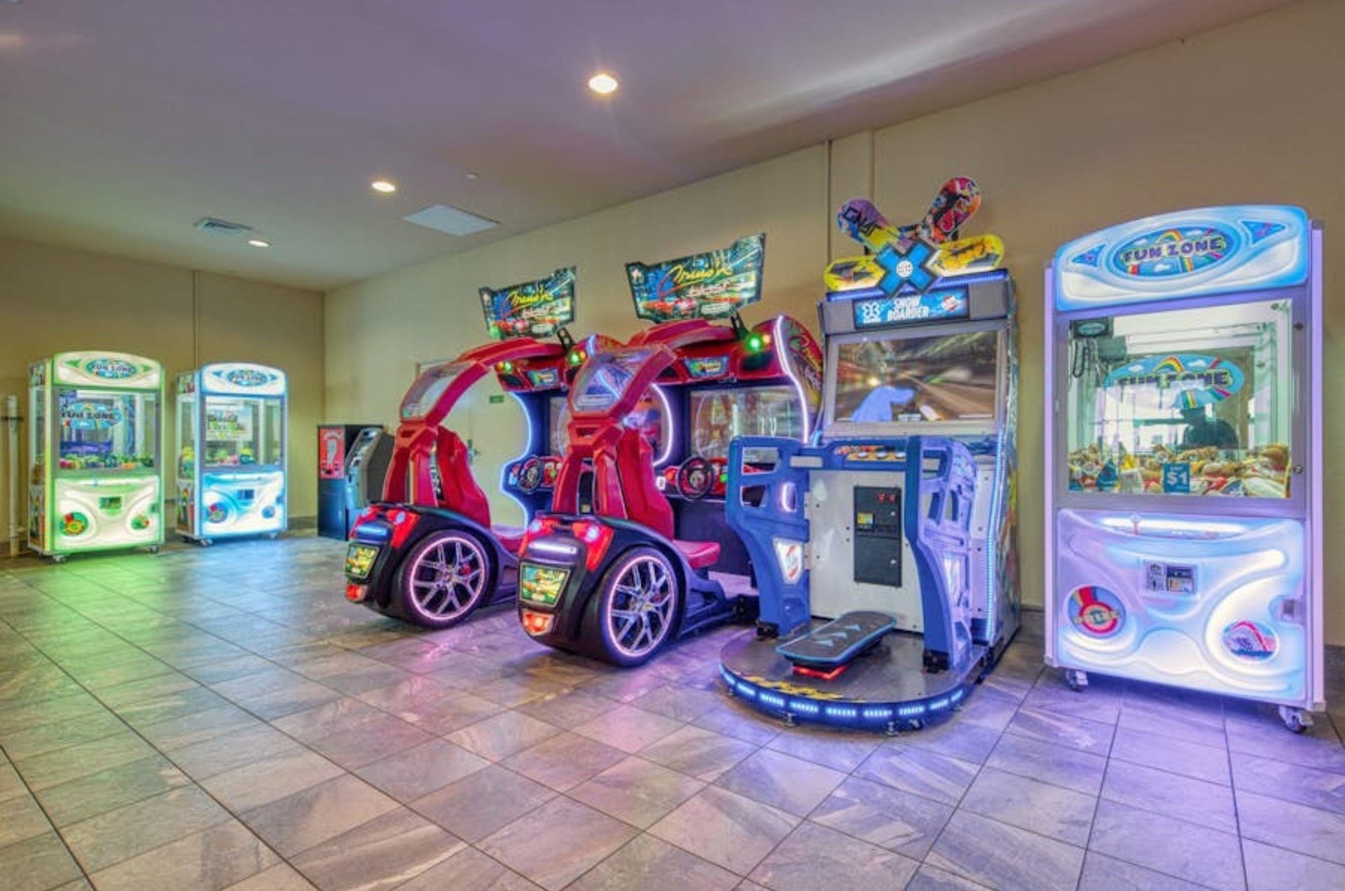 Video games in the arcade room at Phoenix West II in Orange Beach Alabama