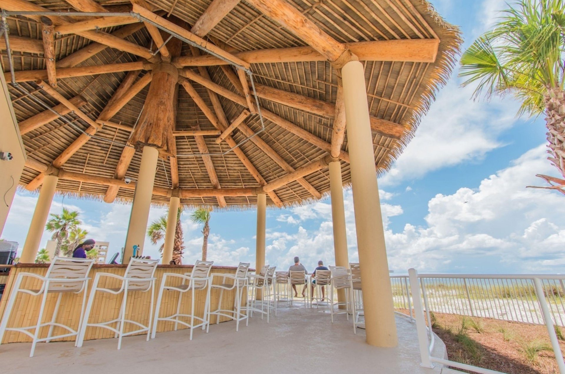 The beachside bar at the Hilton Garden Inn