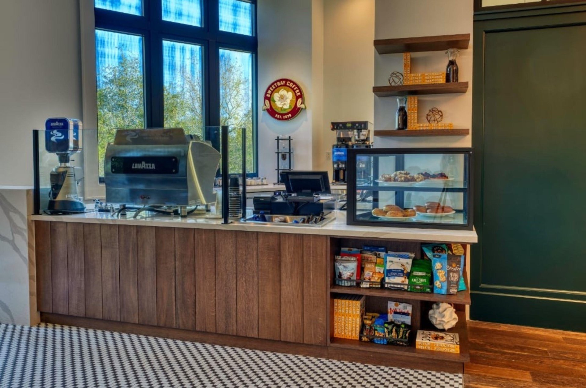 The register and display case at Sweetbay Coffee in Hotel Effie Sandestin Resort