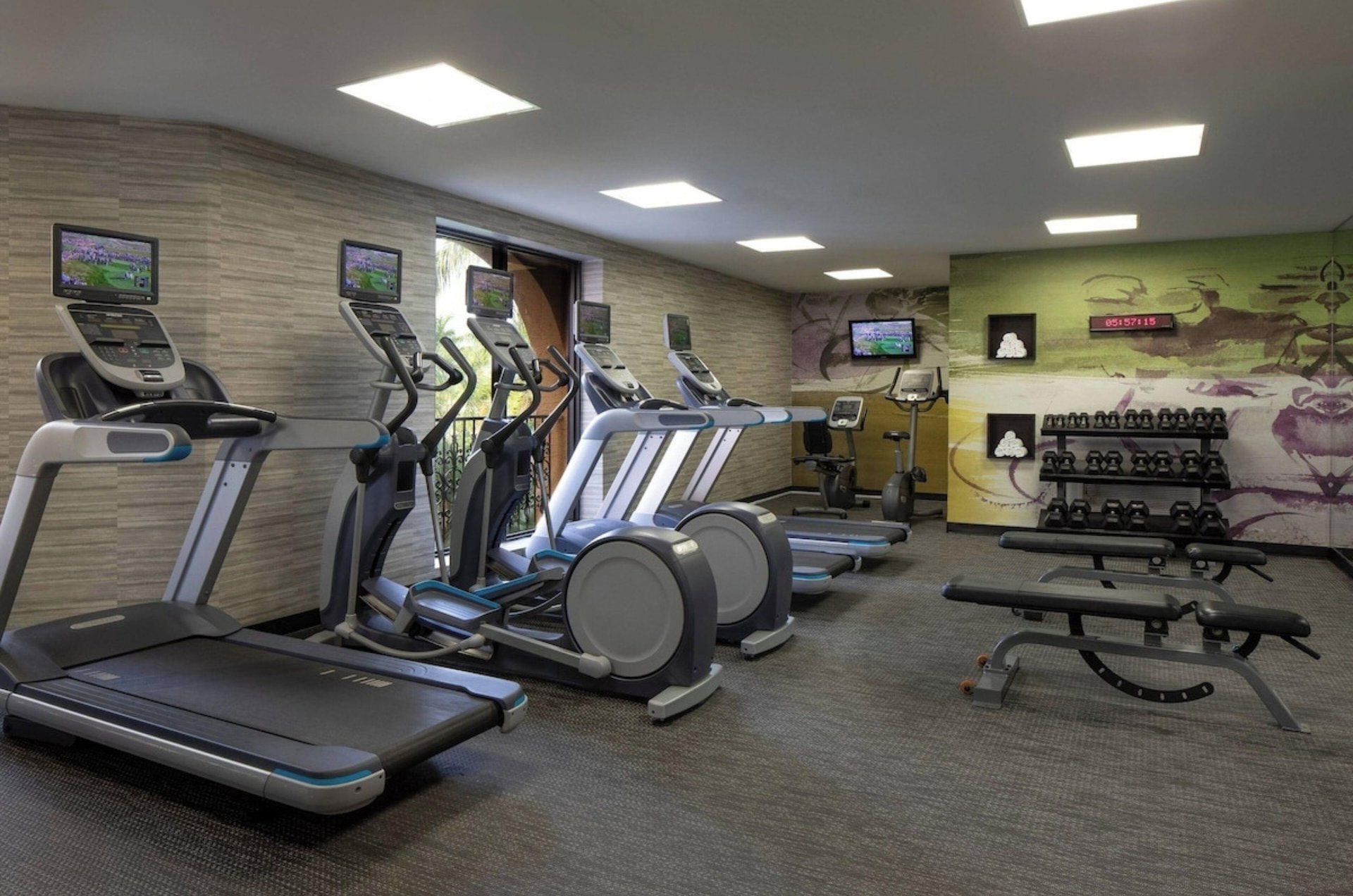 The gym at the Courtyard by Marriott