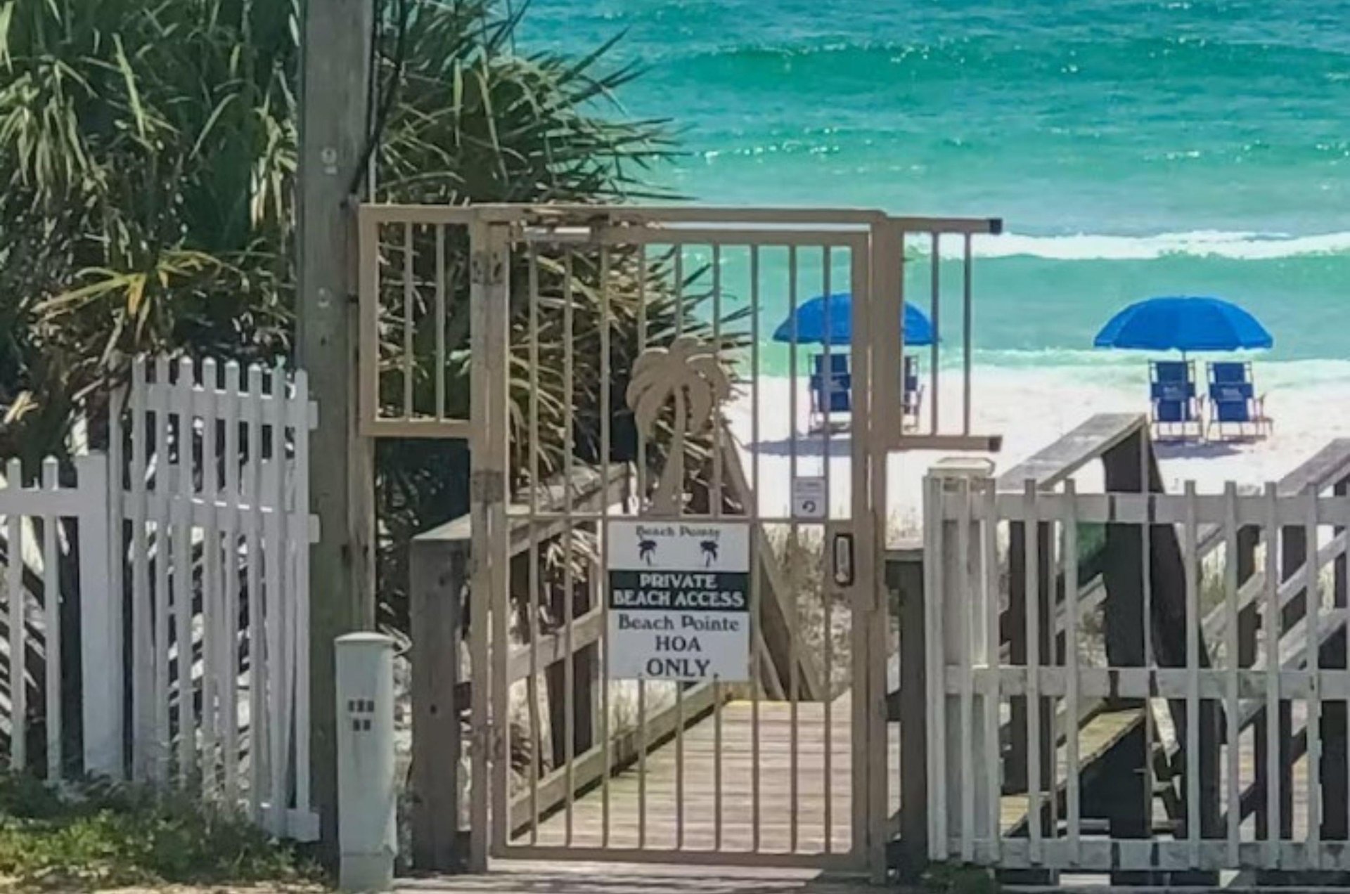 Beach Pointe boasts a private gated beach entrance.