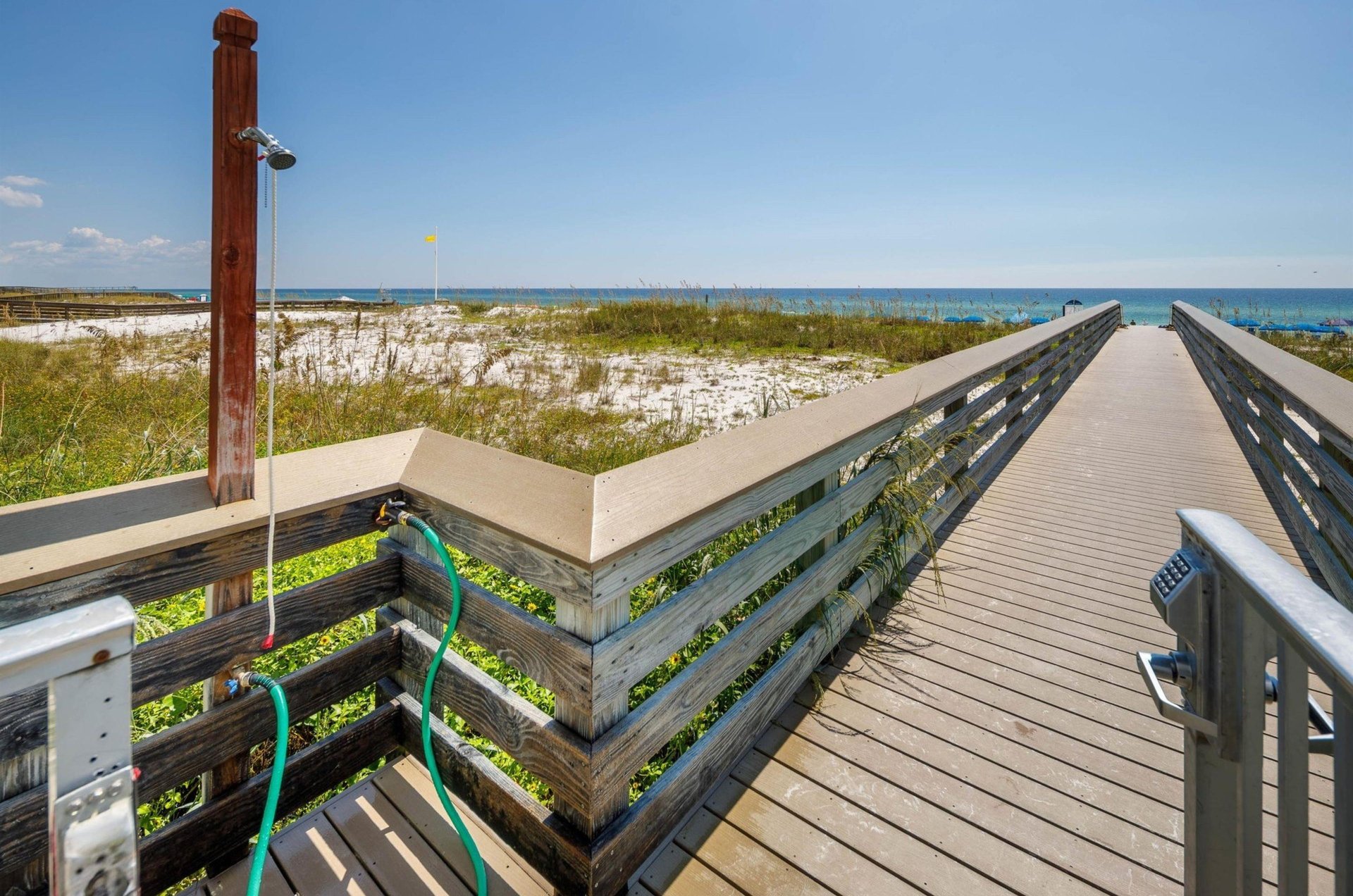 The boardwalk leading to the beach