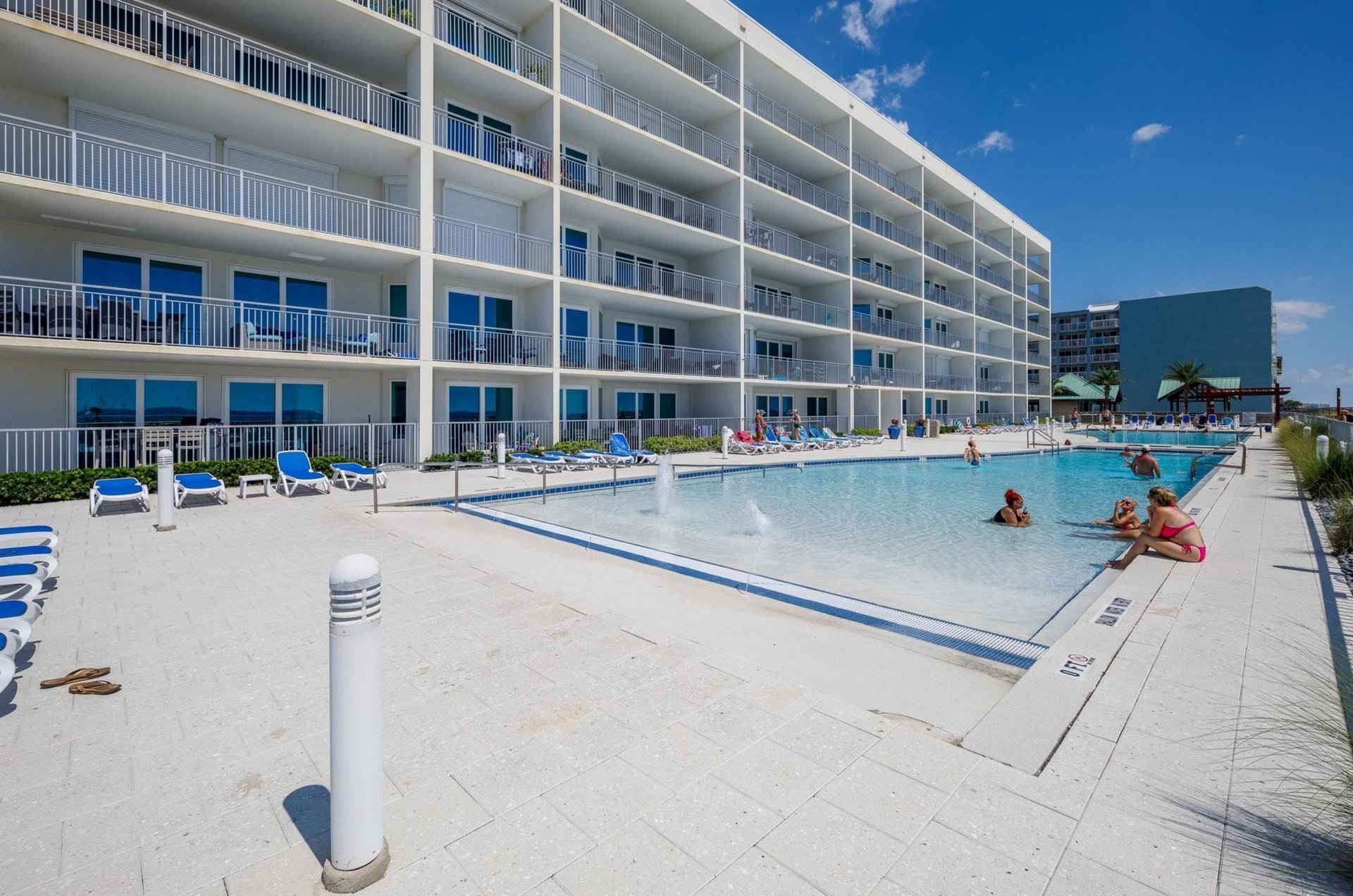 The Gulffront pool at Blue Condos in Fort Walton Beach, Florida