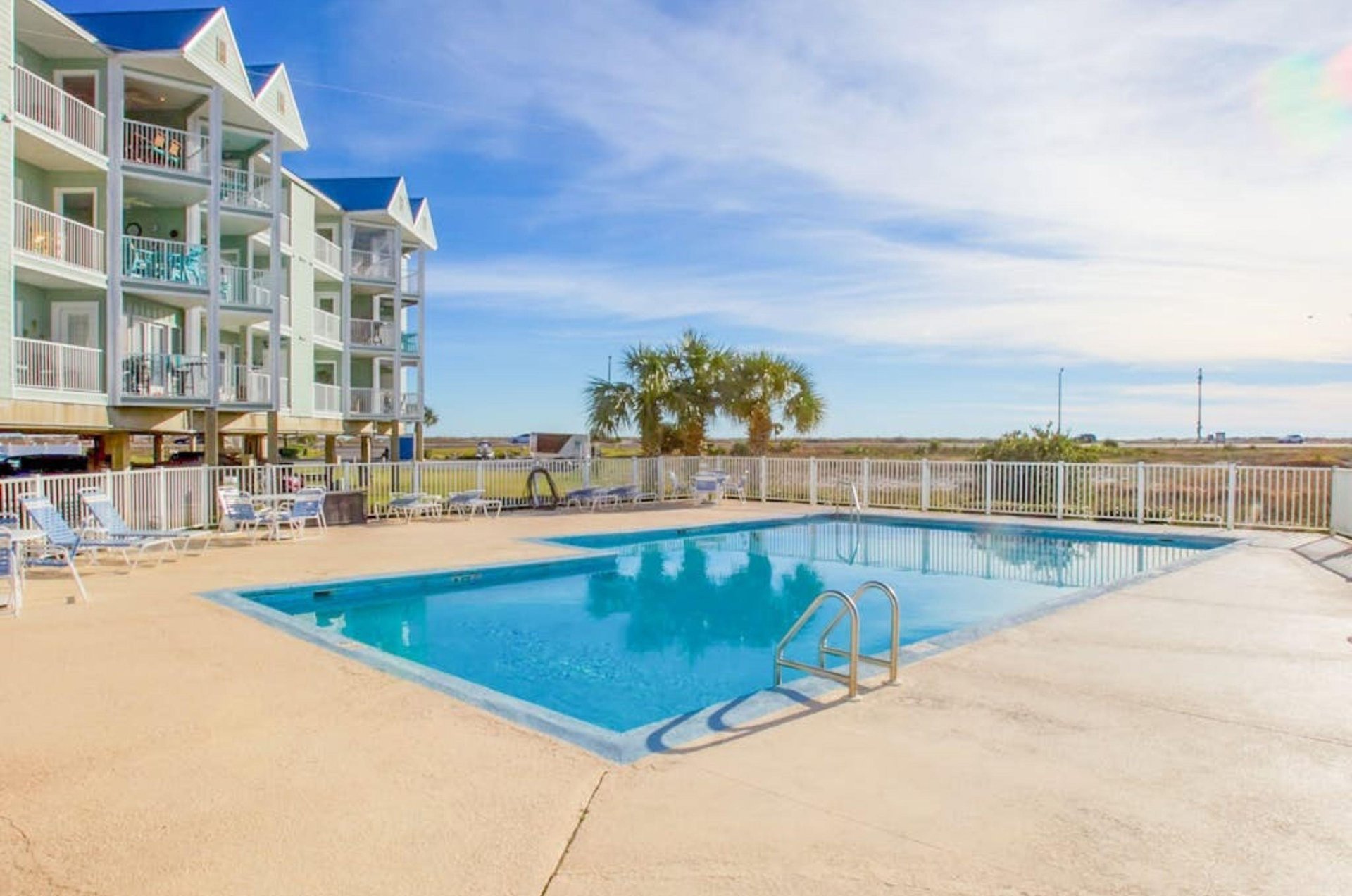 The outdoor swimming pool at Jubilee Landing in Orange Beach Alabama