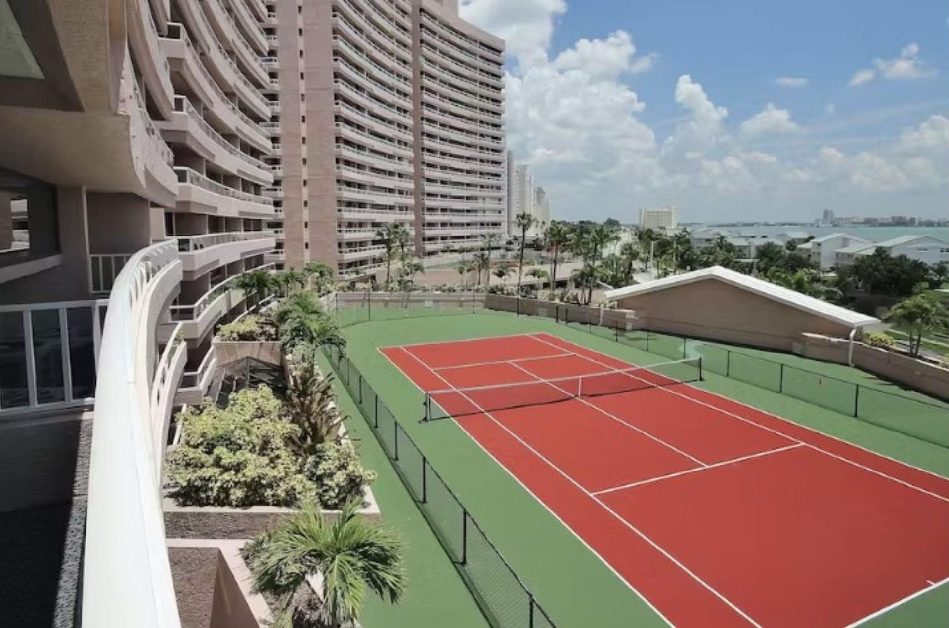 Many of Clearwaters condo complexes, like this one, have tennis courts.