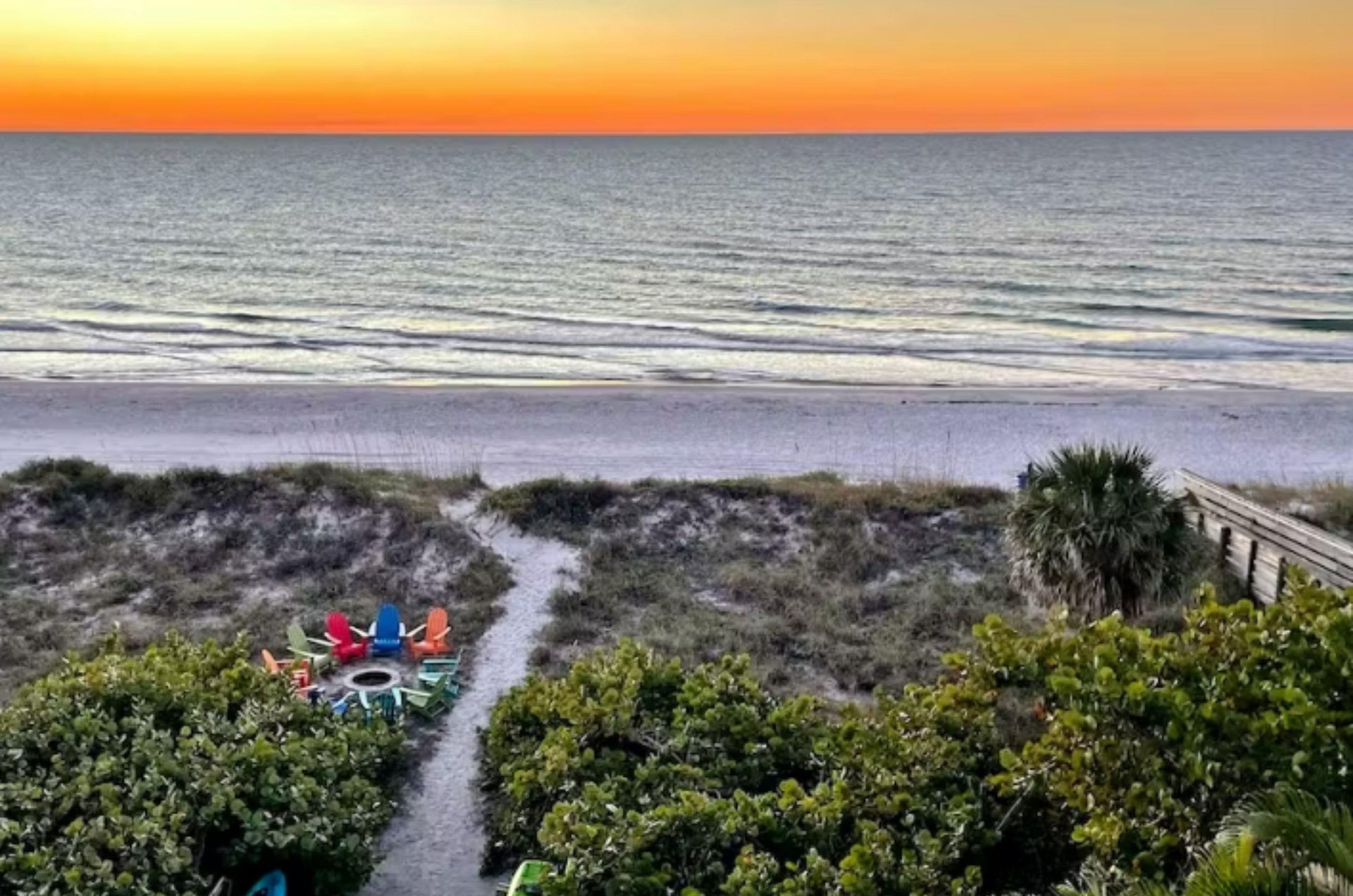 Sunset over a Clearwater beach.