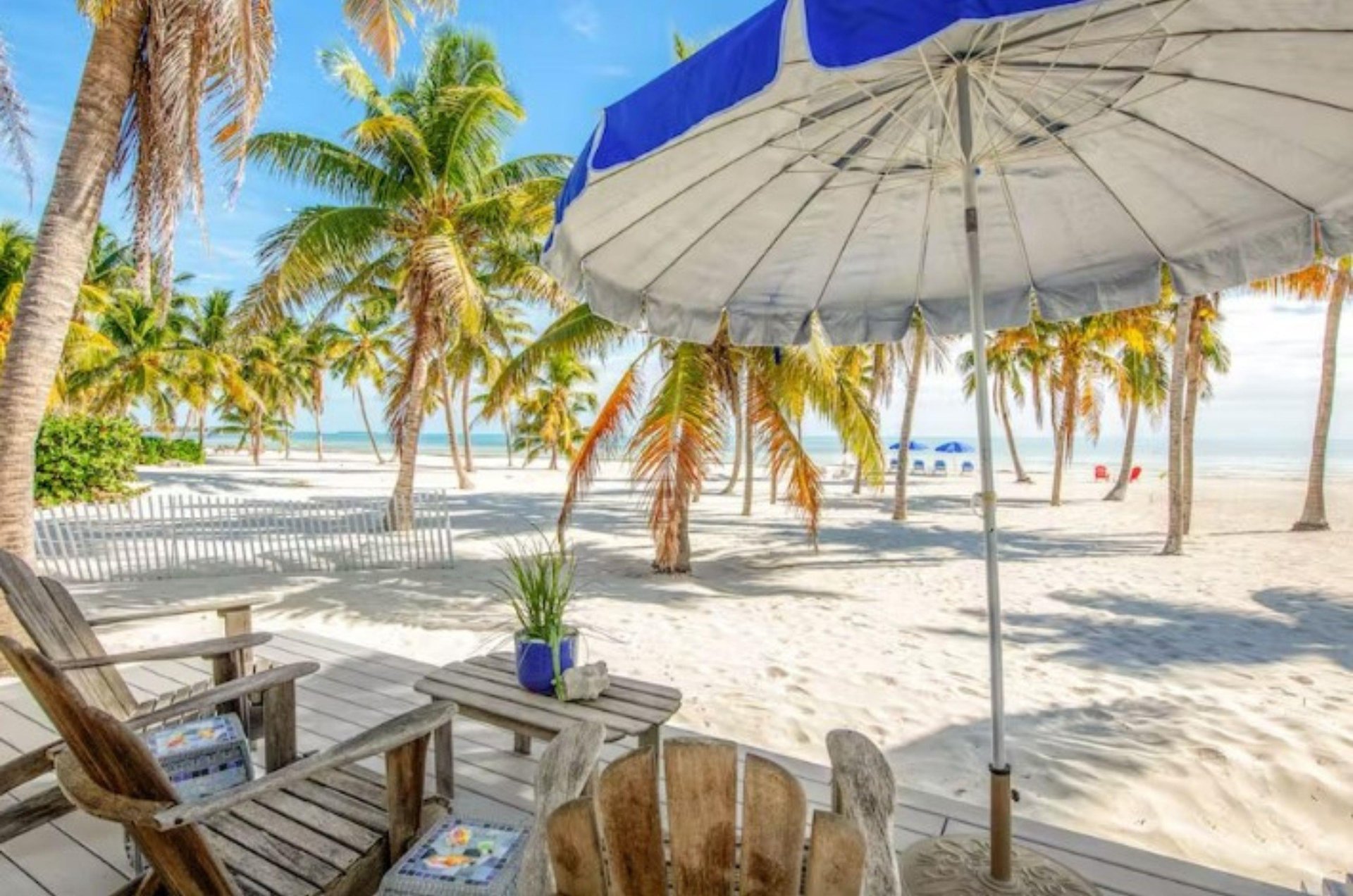 An Islamorada vacation home sitting beside a beautiful beach.