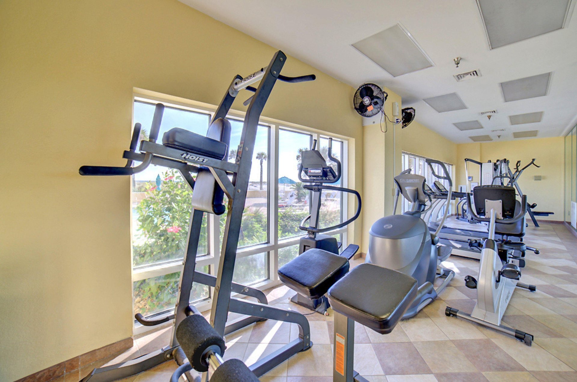 Get a workout in at the gym with ocean views