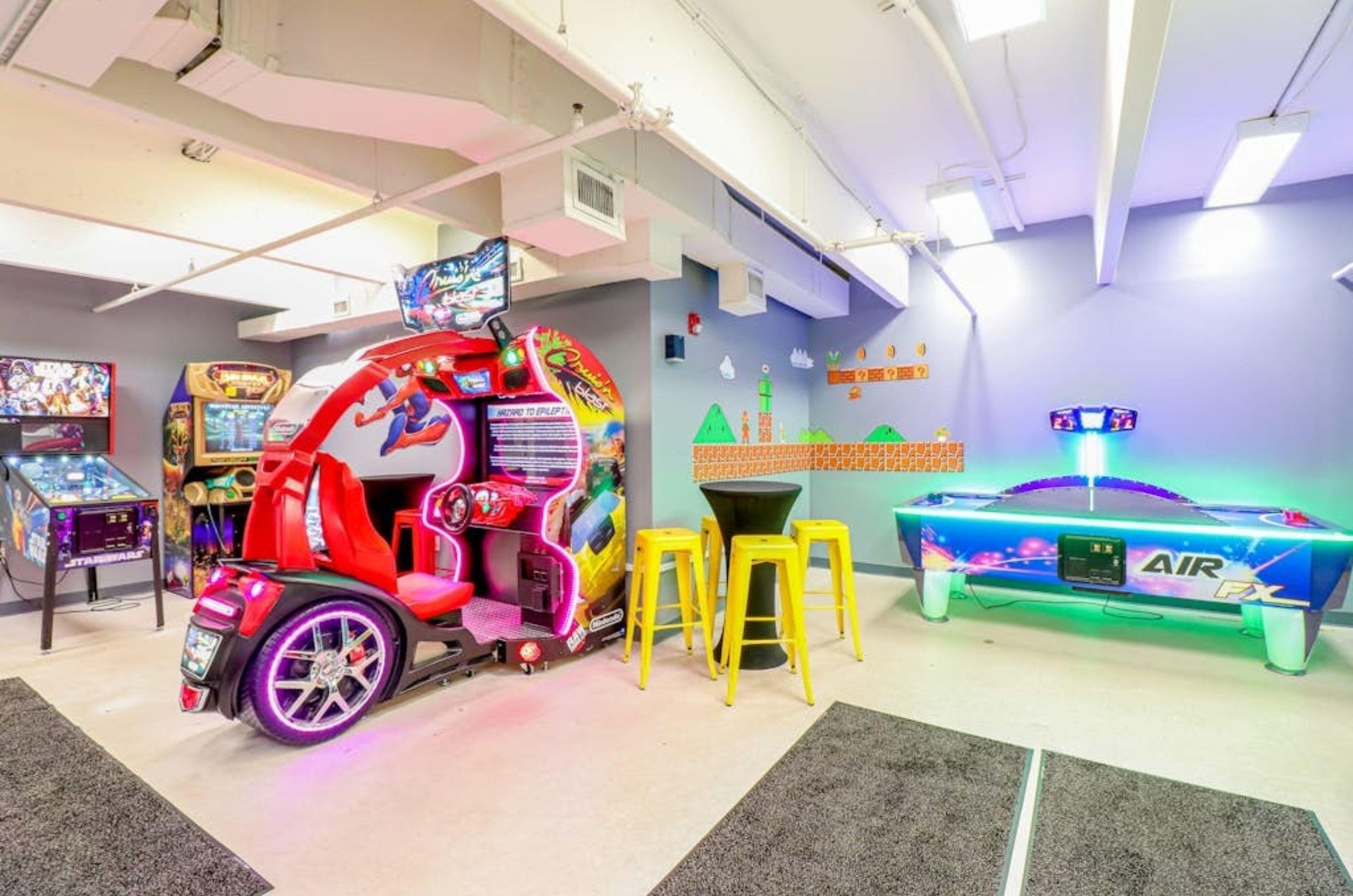 The resort has a large selection of exciting video games