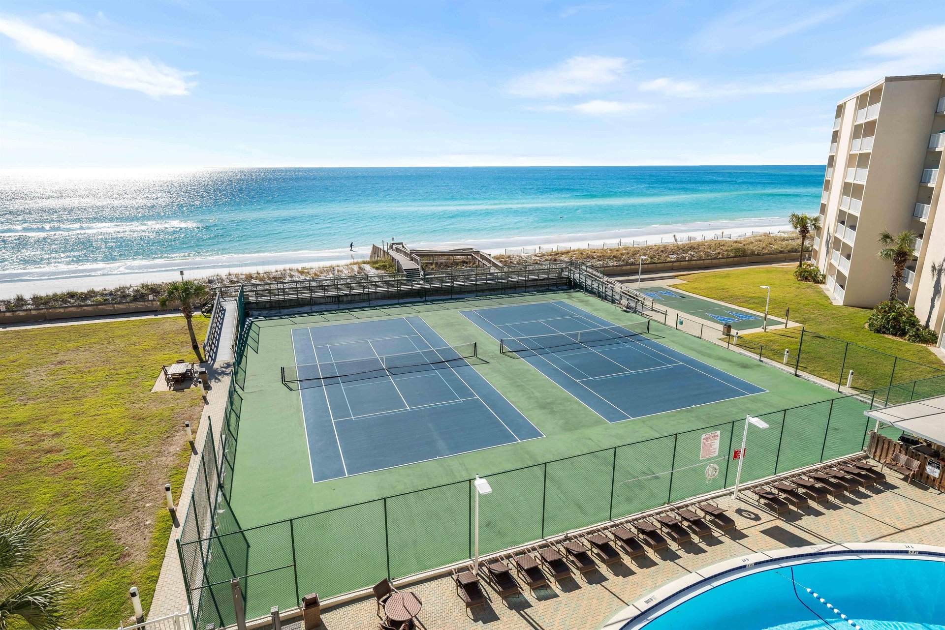 Overlooking Pool, Tennis, and Gulf