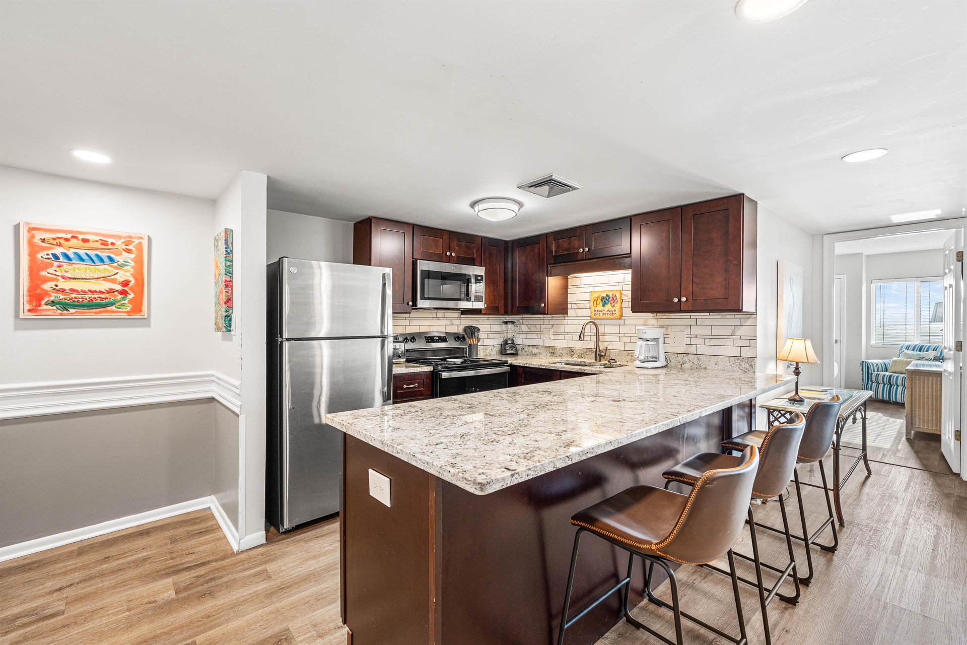 Kitchen and Bar Area