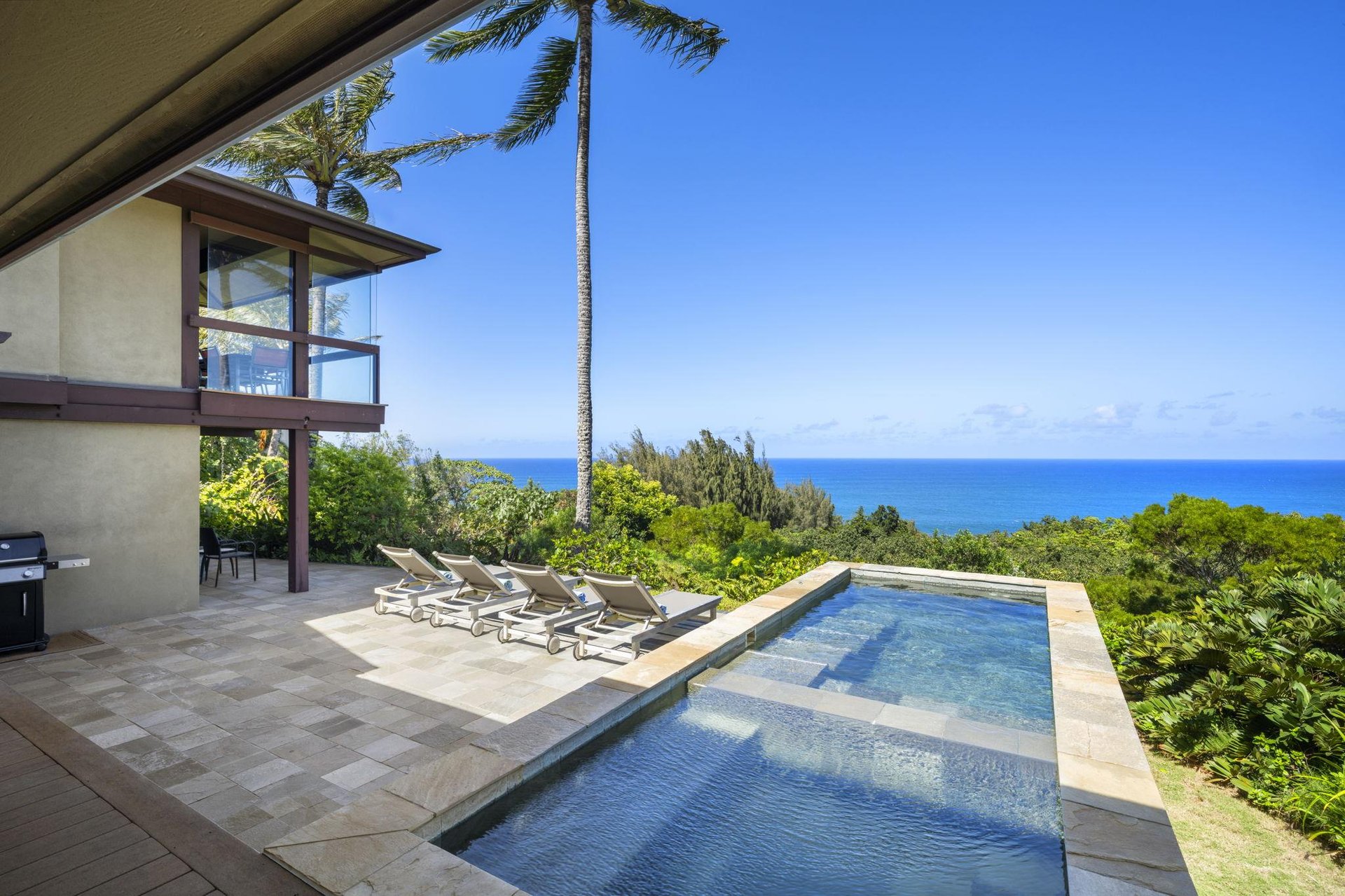 Pool area with bbq grill