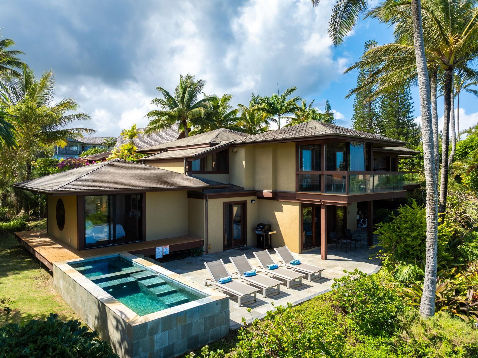 Pool views and lounge chairs