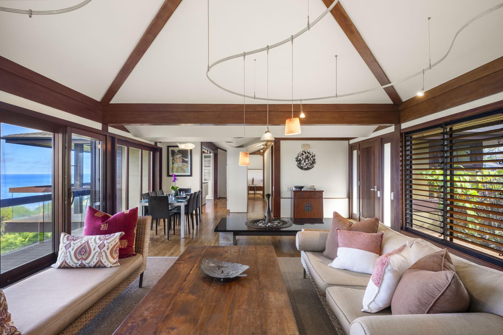 Living room with artful decor
