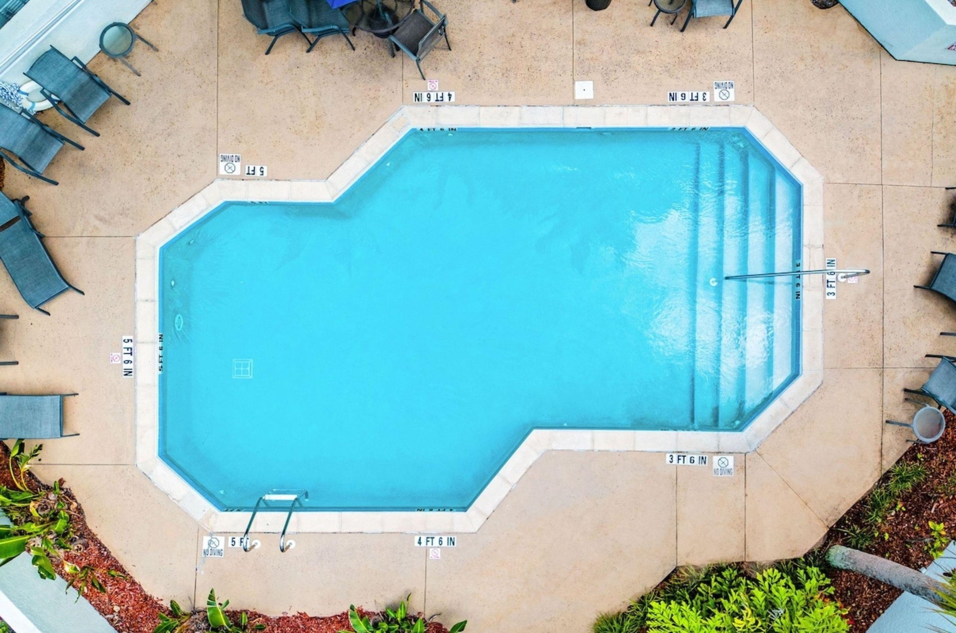 Aerial view of the swimming pool
