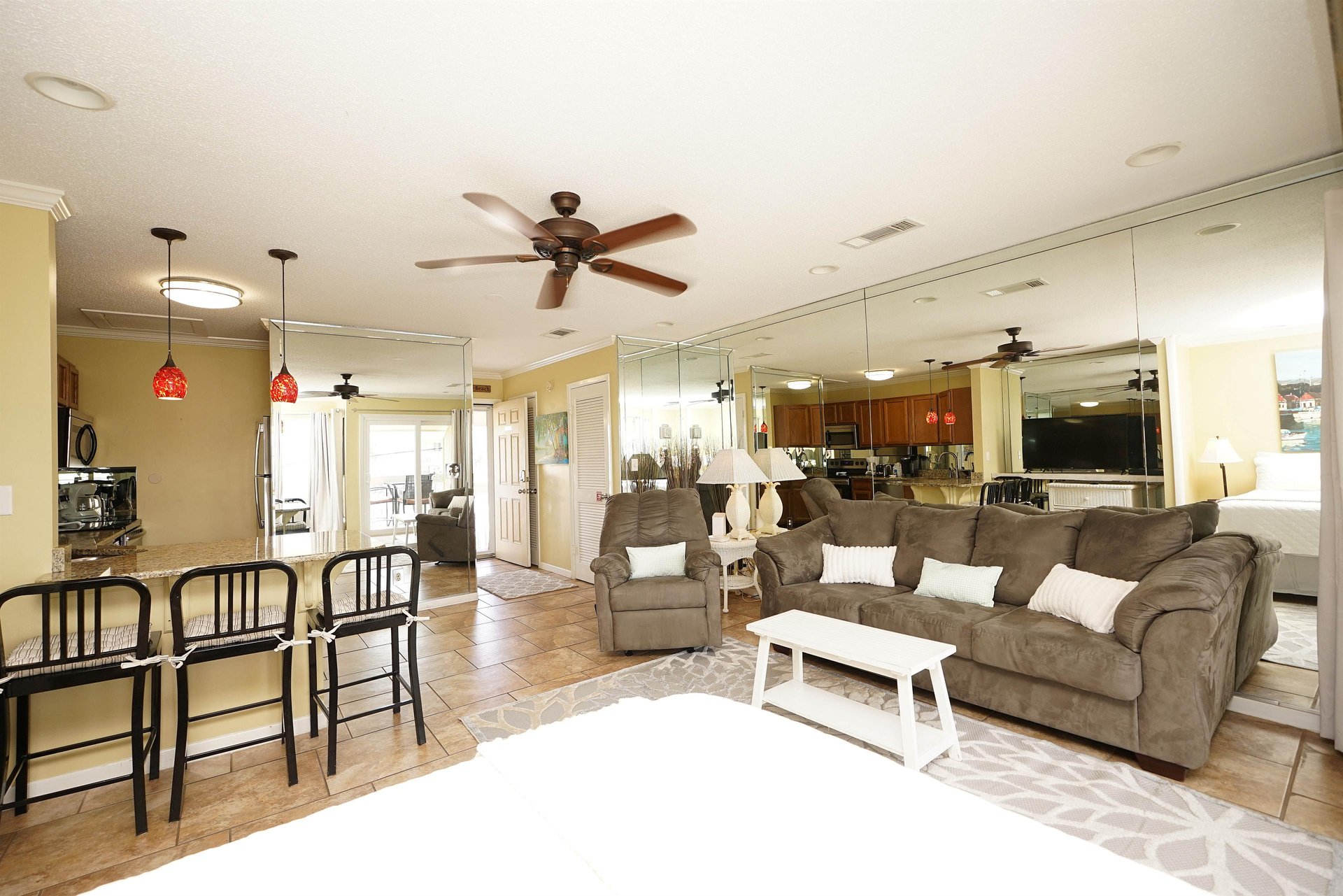 Studio living with full kitchen