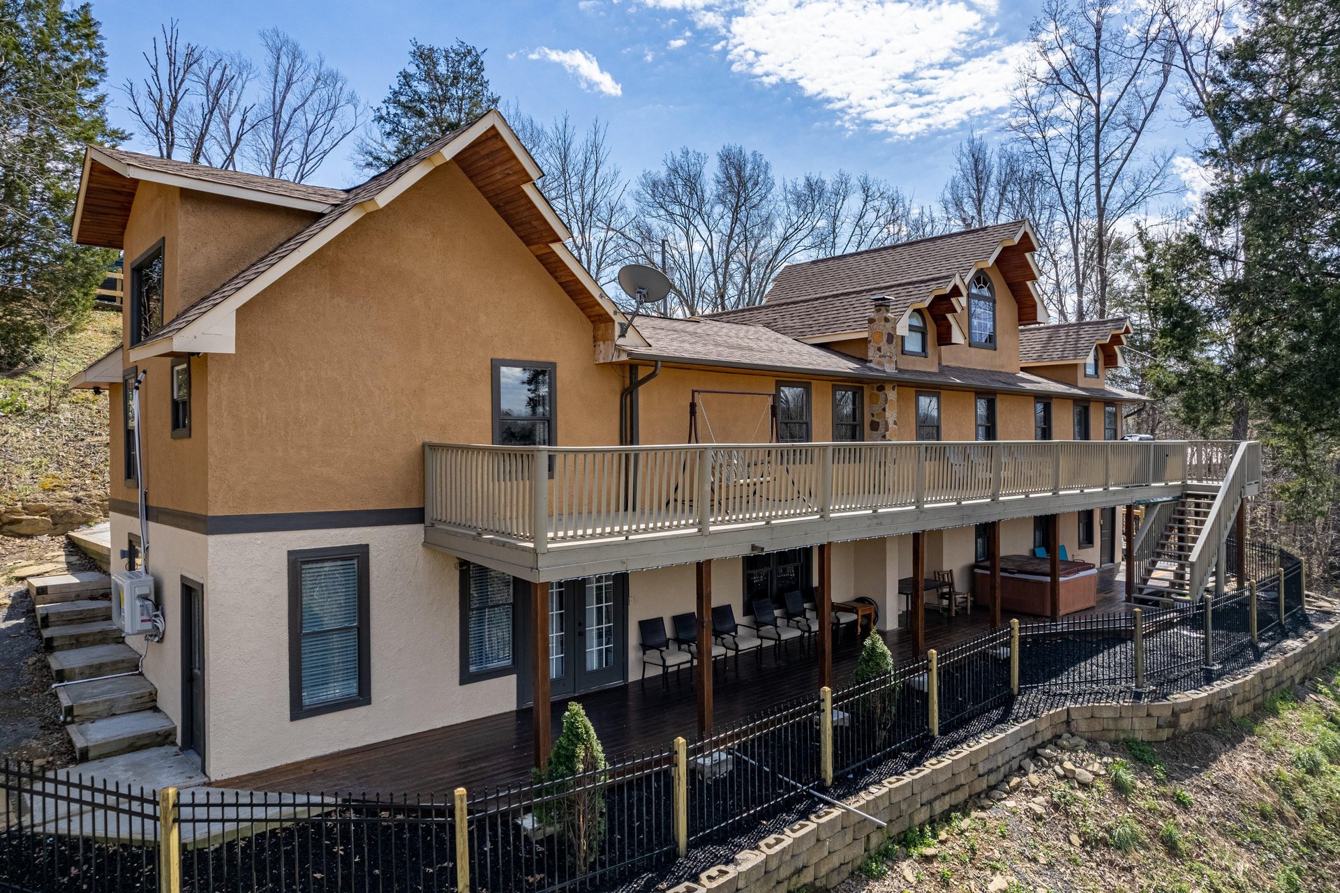 Exterior rear view at Hoop Dreams Lodge, a 6 bedroom cabin rental located in Sevierville