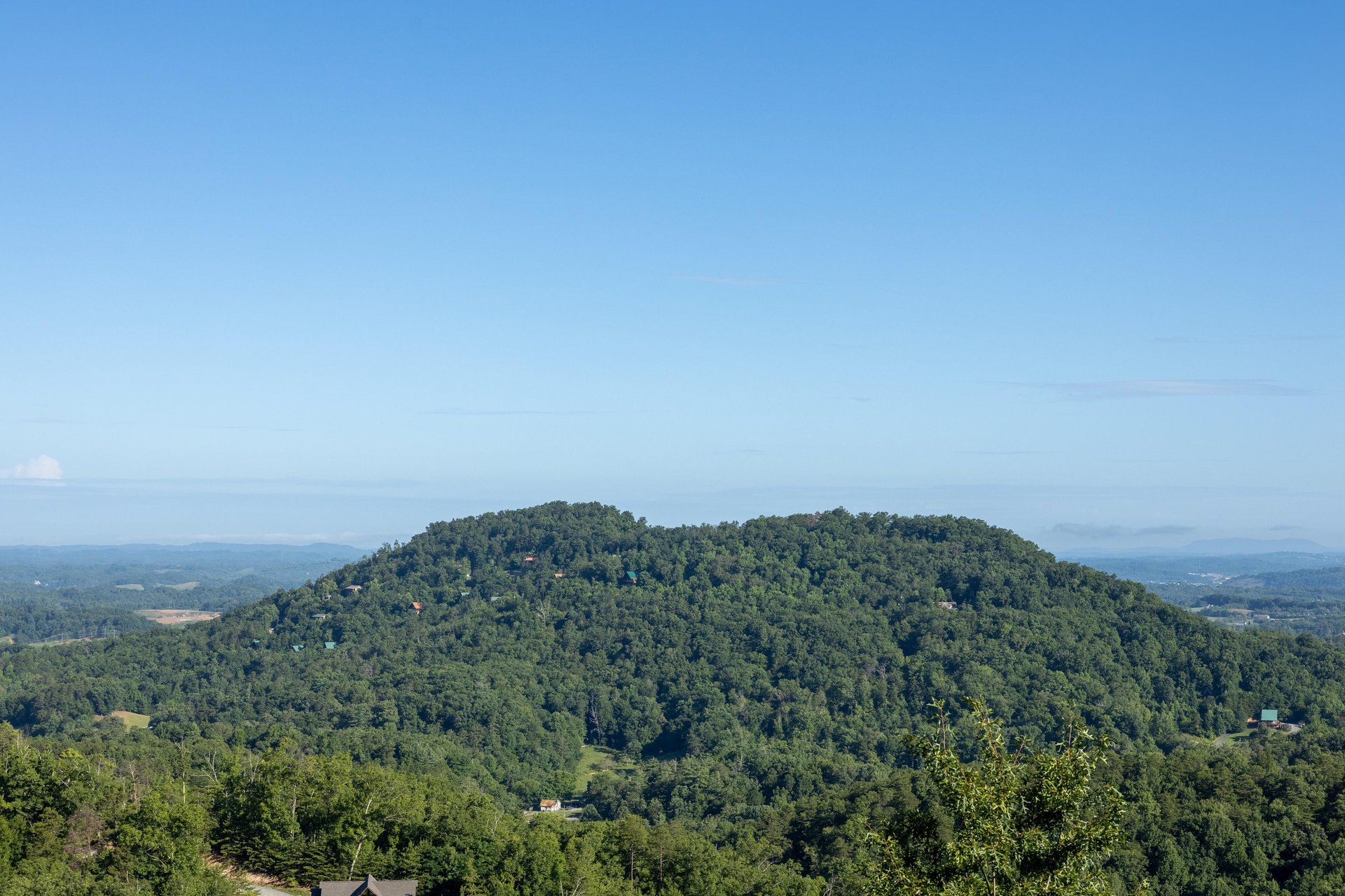 View from deck at Cozy Mountain View, a 1 bedroom cabin rental located in Pigeon Forge