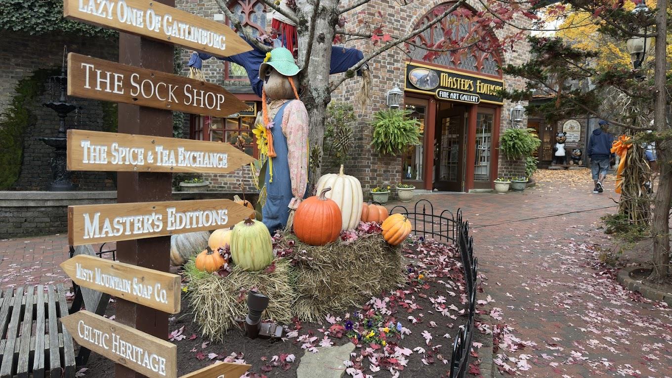 store sign navigation at the village shops in gatlinburg