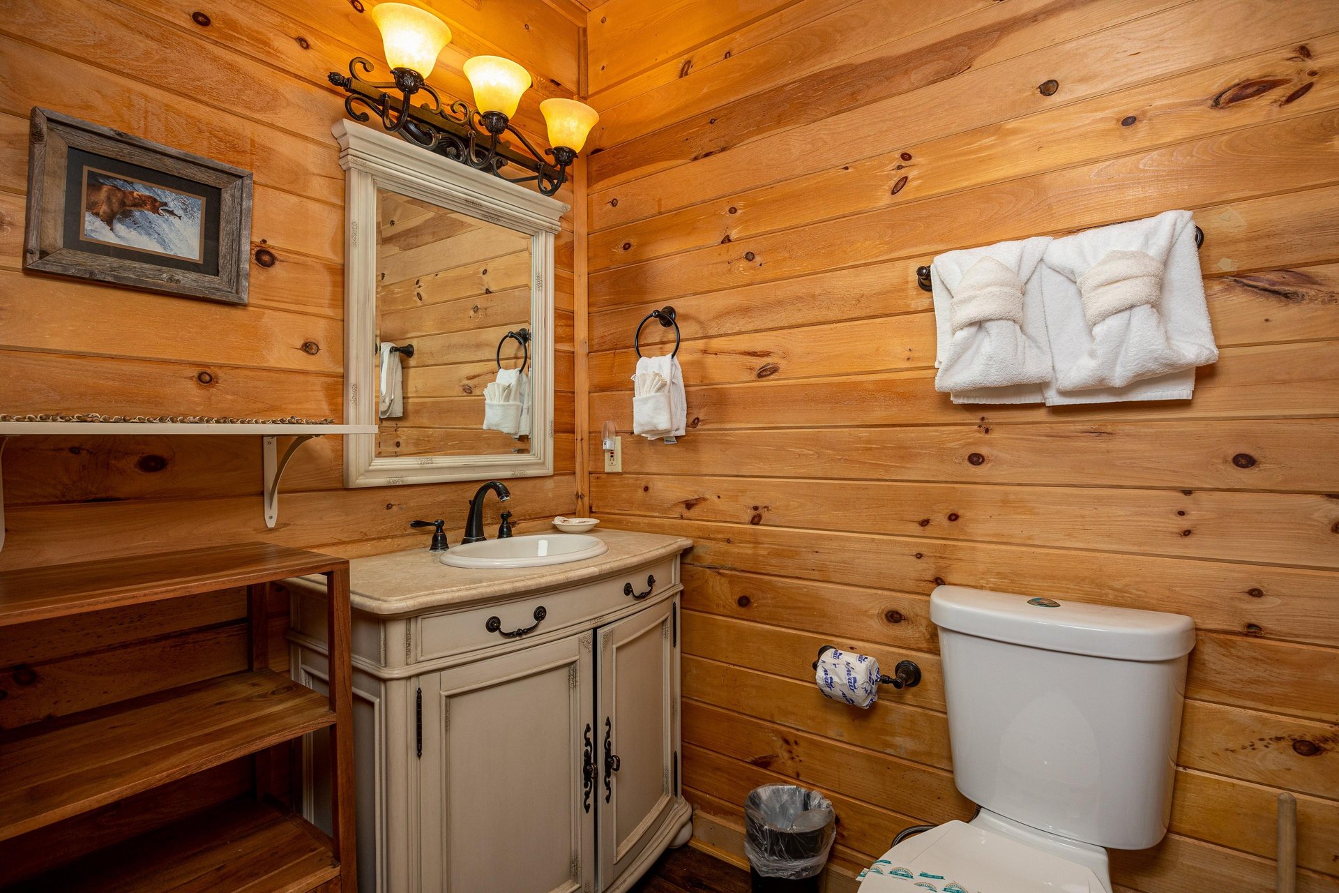 Bathroom at Eagles Nest, a 2 bedroom cabin rental located in Sevierville