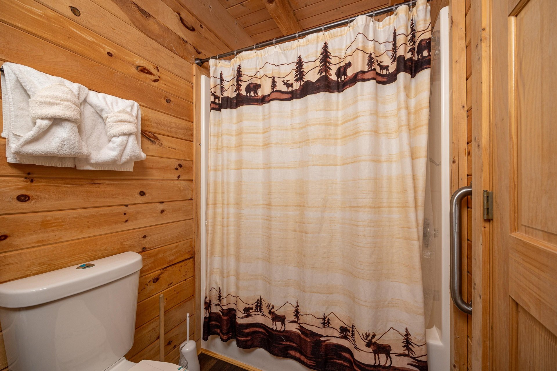 Shower at Eagles Nest, a 2 bedroom cabin rental located in Sevierville