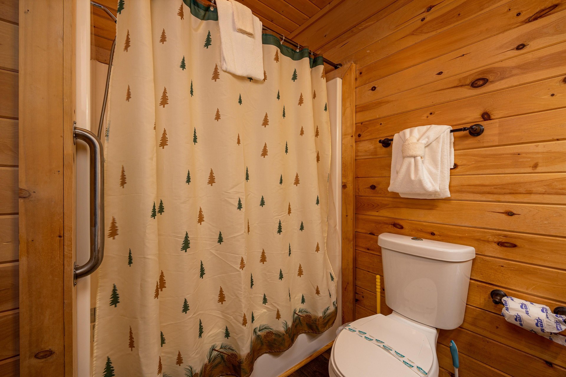 Additional shower at Eagles Nest, a 2 bedroom cabin rental located in Sevierville