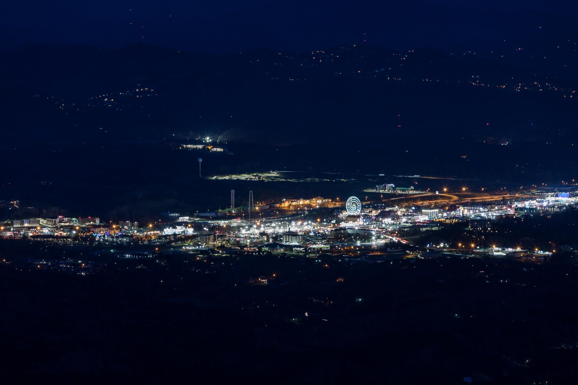 City lights views from Best View Ever A 5 bedroom cabin rental located in Pigeon Forge