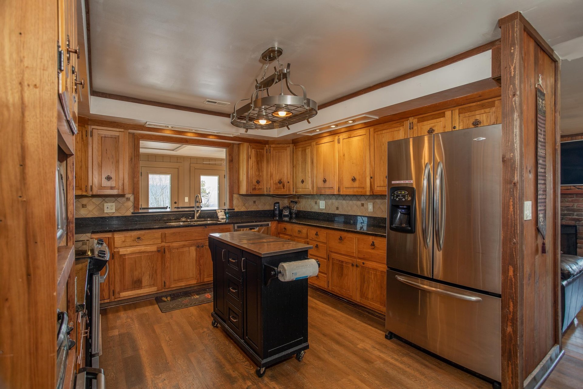 Kitchen with an island and stainless appliances at Best View Ever A 5 bedroom cabin rental in Pigeon Forge