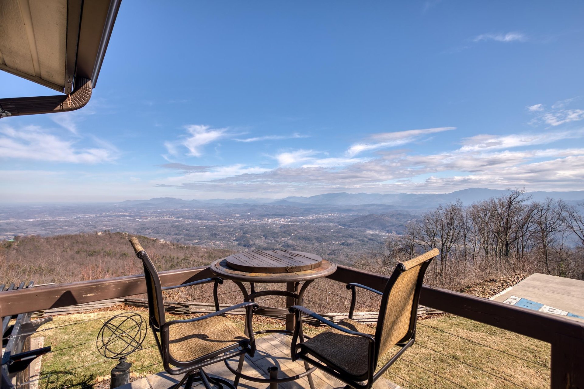 Deck dining overlooking the view at Best View Ever A 5 bedroom cabin rental in Pigeon Forge