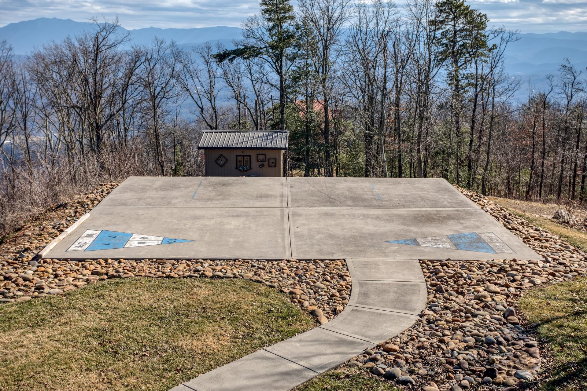 Shuffleboard behind Best View Ever A 5 bedroom cabin rental in Pigeon Forge