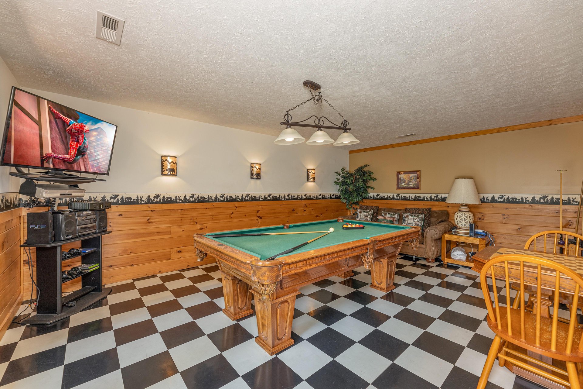 Pool table at Cubs Crossing, a 3 bedroom cabin rental located in Gatlinburg
