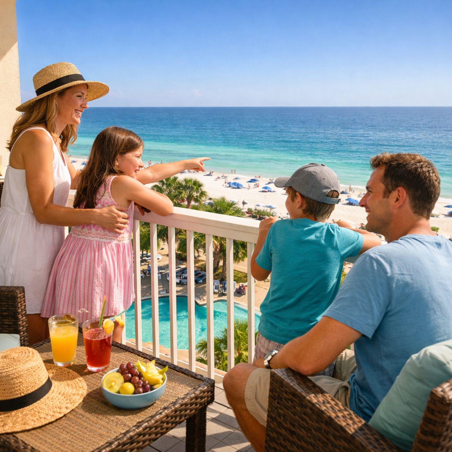 Family staying on beach 1