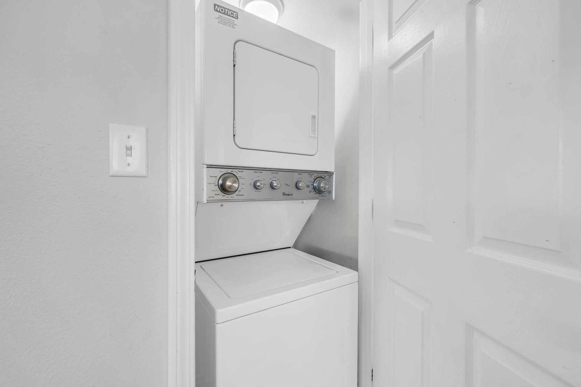 Stackable WasherDryer in Hallway Closet