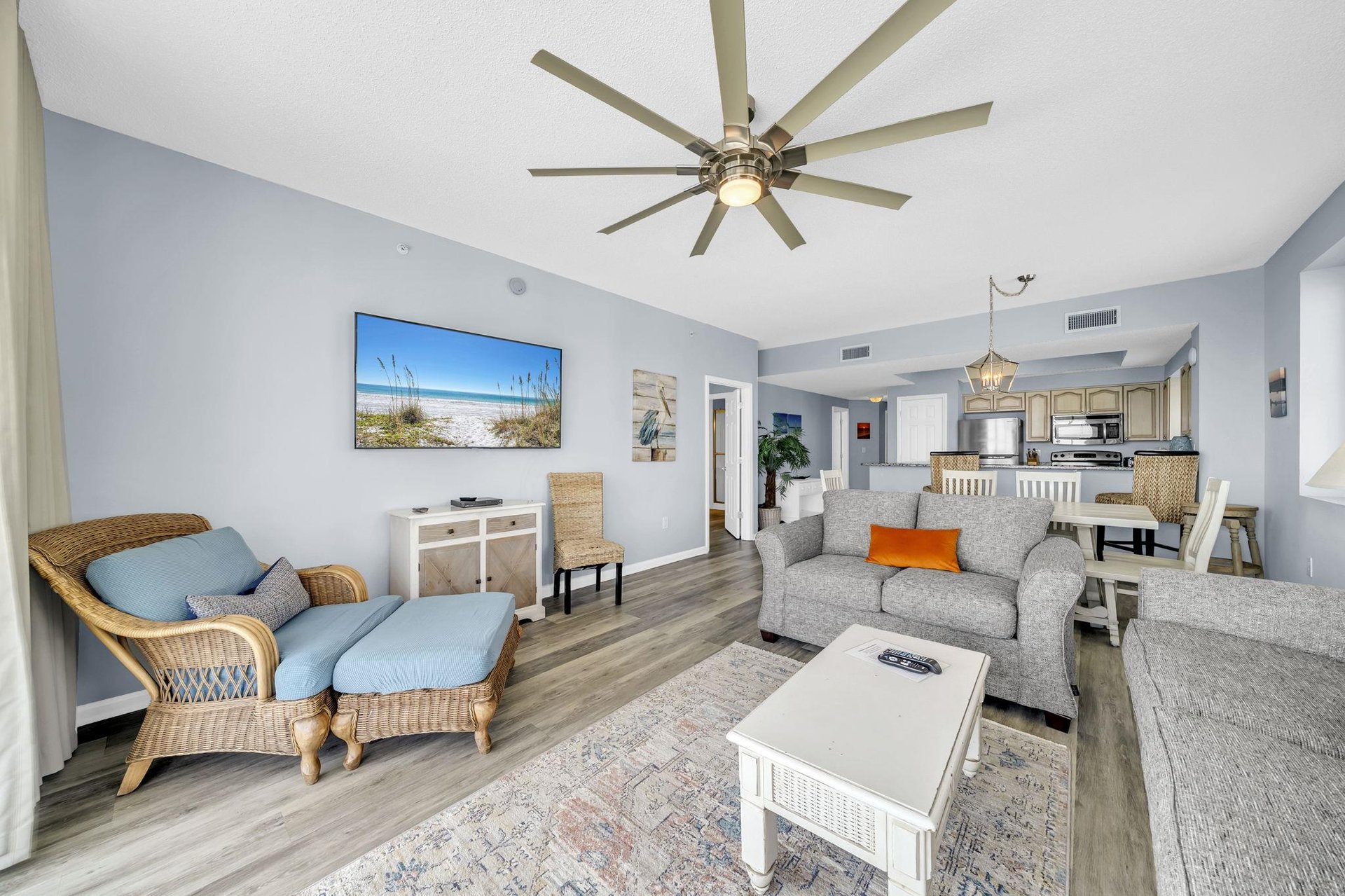 Open Concept Living, Dining, and Kitchen
