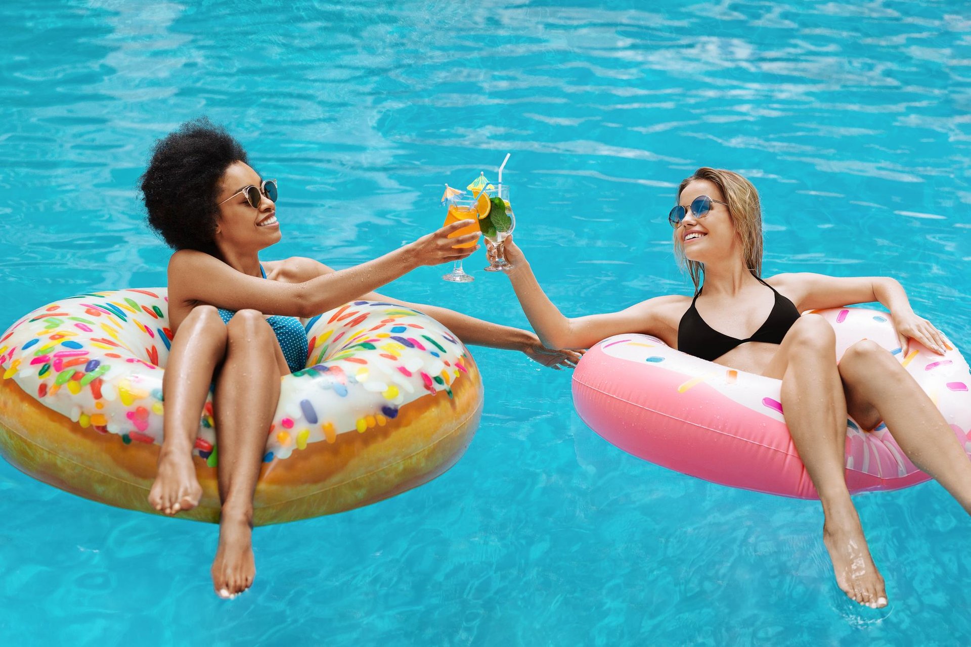 Friends in pool