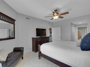 Primary Bedroom with King Bed and Flat Screen TV